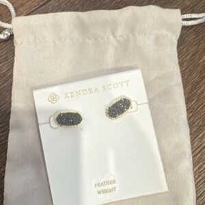 Kendra Scott Black and Gold Stud Earrings